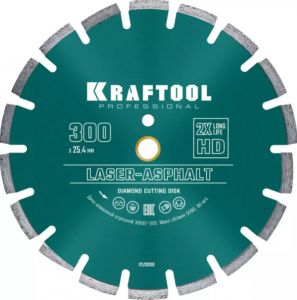 Диск отрезной LASER-ASPHALT Ø 300Х25.4 мм, алмазный, сегментный, по асфальту KRAFTOOL 36687-300 ― KRAFTOOL SHOP